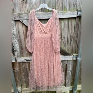 Simplee peach long sleeve maxi dress